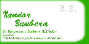 nandor bumbera business card